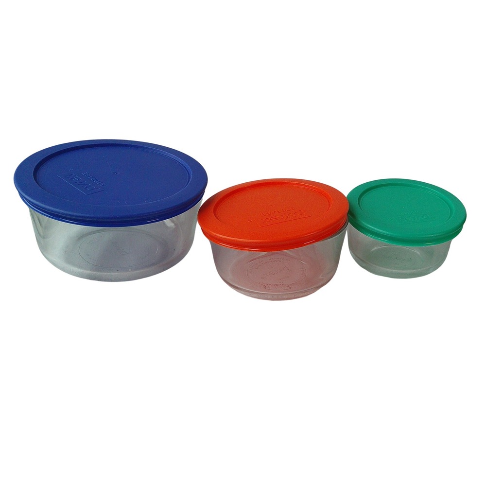 Pyrex Simply Store Glass Food Storage Set 18pc Multicolor Lids New in Box